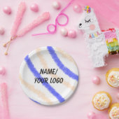 シンプルロゴ名を追加する水の色の紙 ペーパープレート (パーティー)