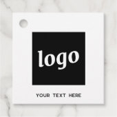 シンプルロゴ文字とQRコードのビジネス価格ラベル フェイバータグ (正面)