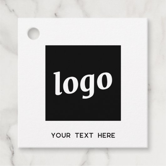 シンプルロゴ文字とQRコードのビジネス価格ラベル フェイバータグ (正面)