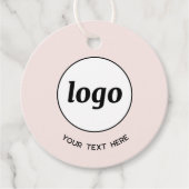 シンプルロゴ文字とQRコードのビジネス価格ラベル フェイバータグ (正面)