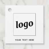 シンプルロゴ文字とQRコードのビジネス価格ラベル フェイバータグ (正面)