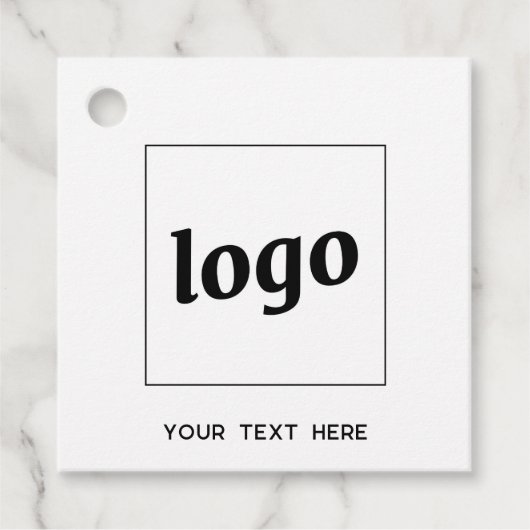 シンプルロゴ文字とQRコードのビジネス価格ラベル フェイバータグ (正面)