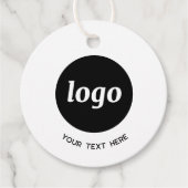 シンプルロゴ文字とQRコードのビジネス価格ラベル フェイバータグ (正面)