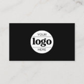 シンプルロゴ文字とQRコードブラック 名刺 (正面)