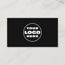 シンプルロゴ文字とQRコードブラック 名刺