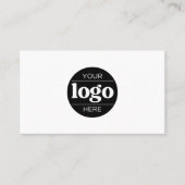 シンプルロゴ文字とQRコードホワイト 名刺 (正面)