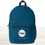 シンプルロゴ文字販売促進ティール（緑がかった色）グリーン プリントバックパック<br><div class="desc">このデザインに独自のロゴと文字の選択を追加する。希望の文字もしを削除する。ミニマリストとプロフェッショナル。お客様素晴らしおよび顧客のプロモーション製品その他のバージョンについては、コレクションを参照。</div>