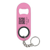 シンプルロゴ文字QRコードピンク キーホルダー栓抜き (裏面)