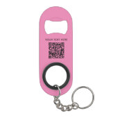 シンプルロゴ文字QRコードピンク キーホルダー栓抜き (裏面)