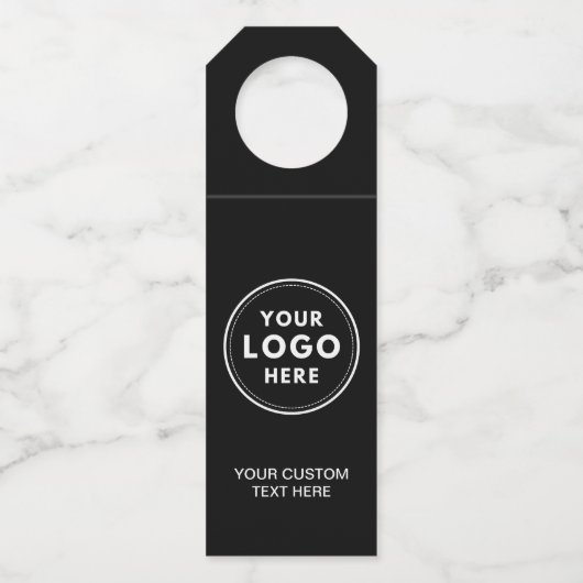 シンプルロゴ文字QRコードブラック ボトルネックタグ (正面)