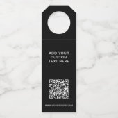 シンプルロゴ文字QRコードブラック ボトルネックタグ (裏面)