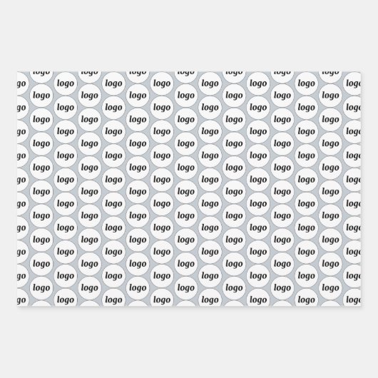 シンプルロゴ業務模様パウダーブルー ラッピングペーパーシート (正面)