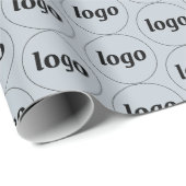 シンプルロゴ業務模様パウダーブルー ラッピングペーパー (ロールコーナー)