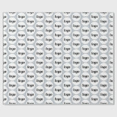 シンプルロゴ業務模様パウダーブルー ラッピングペーパー (フラット)