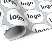 シンプルロゴ業務模様パウダーブルー ラッピングペーパー (ロールコーナー)