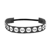 シンプルロゴ模様ビジネスの宣伝用ブラック アスレチックヘッドバンド (正面)