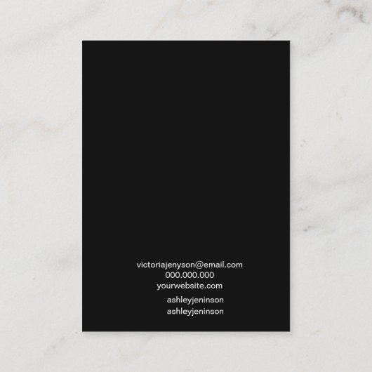 シンプルロゴ白黒ジュエリーネックレス表示 名刺 (裏面)