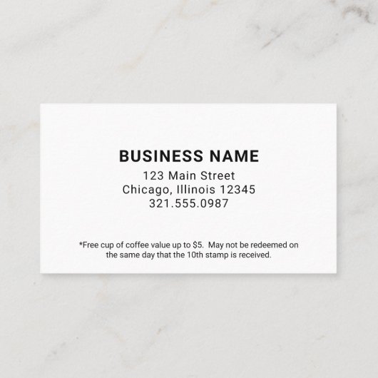 シンプルロゴ白黒スターモダン ロイヤリティカード (裏面)