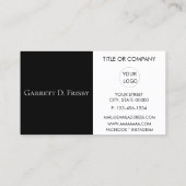 シンプルロゴ白黒Qrコード企業の 名刺 (裏面)