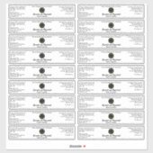 シンプルロゴ1.25 x 6.5付きホワイトコスメティックジャラベル シール (シート)