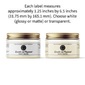 シンプルロゴ1.25 x 6.5付きホワイトコスメティックジャラベル シール