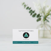 シンプルロゴ – ガラス三角形ロゴ 名刺 (スタンド正面)