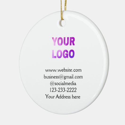 シンプルロゴ/デザインをここに文字posに追加 セラミックオーナメント (左)