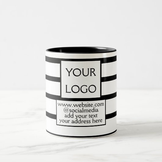 シンプルロゴ/デザインをここに追加 ツートーンマグカップ (中央)