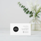 シンプルロゴInstagram Pinterest白黒 名刺 (スタンド正面)
