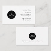 シンプルロゴInstagram Pinterest白黒 名刺 (正面/裏面)