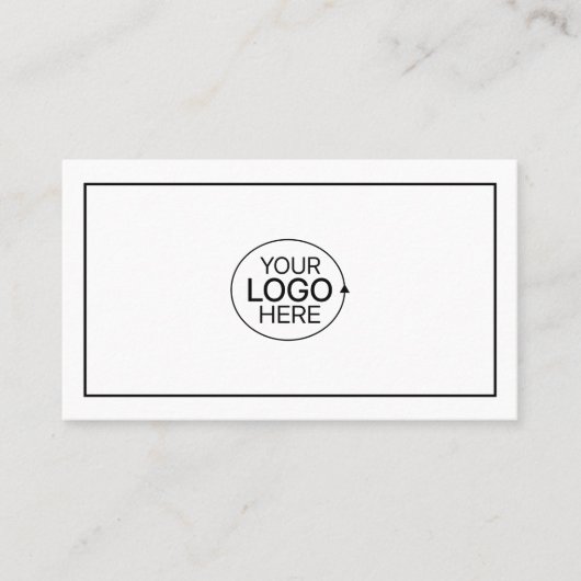 シンプルロゴQRを追加した白黒ミニマル表示 名刺 (正面)