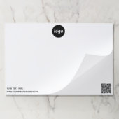 シンプルロゴQRコードおよび文字事業 ペーパーパッド (折り畳み)