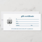 シンプルロゴQRコードギフト証明書ブルー (正面)