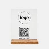 シンプルロゴQRコードスキャンからOrder Business アクリルサイン (正面)