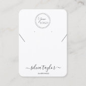 シンプルロゴQRコードネックレスイヤリングディスプレイカード 名刺 (正面)