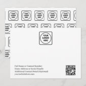シンプルロゴQRコードビジネスメモカード ノートカード (正面/裏面)