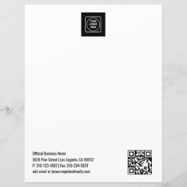 シンプルロゴQRコードプロフェッショナルレターヘッド