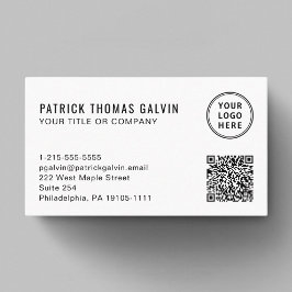 シンプルロゴQRコードプロフェッショナル 名刺