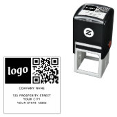 シンプルロゴQRコード会社差出人住所 セルフインキングスタンプ (インサイチュ)