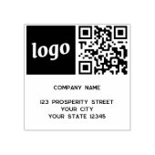シンプルロゴQRコード会社差出人住所 ラバースタンプ (インプリント)