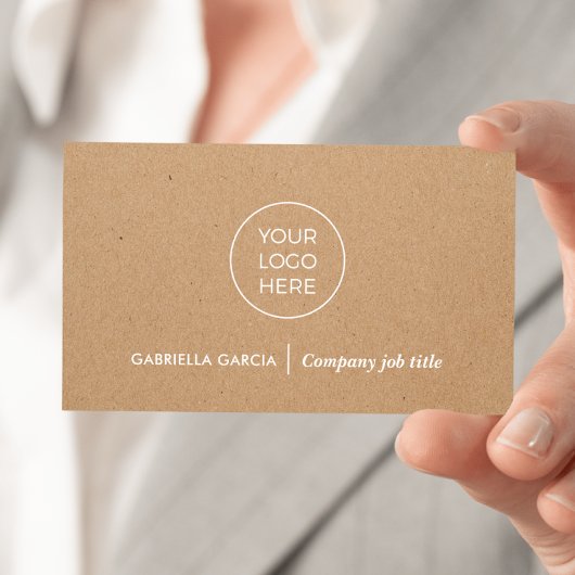 シンプルロゴQRコード印刷クラフト名刺 名刺