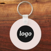 シンプルロゴQRコード業務赤面ピンク キーホルダー (正面)