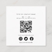 シンプルロパーソナライズされたゴ・ブラック・ビジネス・カード スクエア名刺 (裏面)