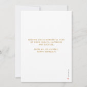 シンプルロフェイクゴ金ゴールドグリッターハッピーバースデーカード 招待状 (裏面)