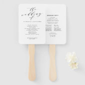 シンプルロマンス書道結婚結婚式 プログラムファン ハンドファン (正面&裏面)