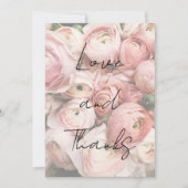 シンプルロマンチックな花の書結婚跡 サンキューカード (正面)