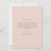 シンプルロマンチックな花の書結婚跡 サンキューカード (裏面)