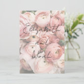 シンプルロマンチックな花の書結婚跡 招待状 (スタンド正面)