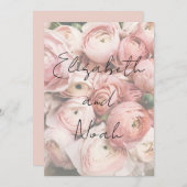 シンプルロマンチックな花の書結婚跡 招待状 (正面/裏面)