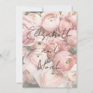 シンプルロマンチックな花の書結婚跡 招待状